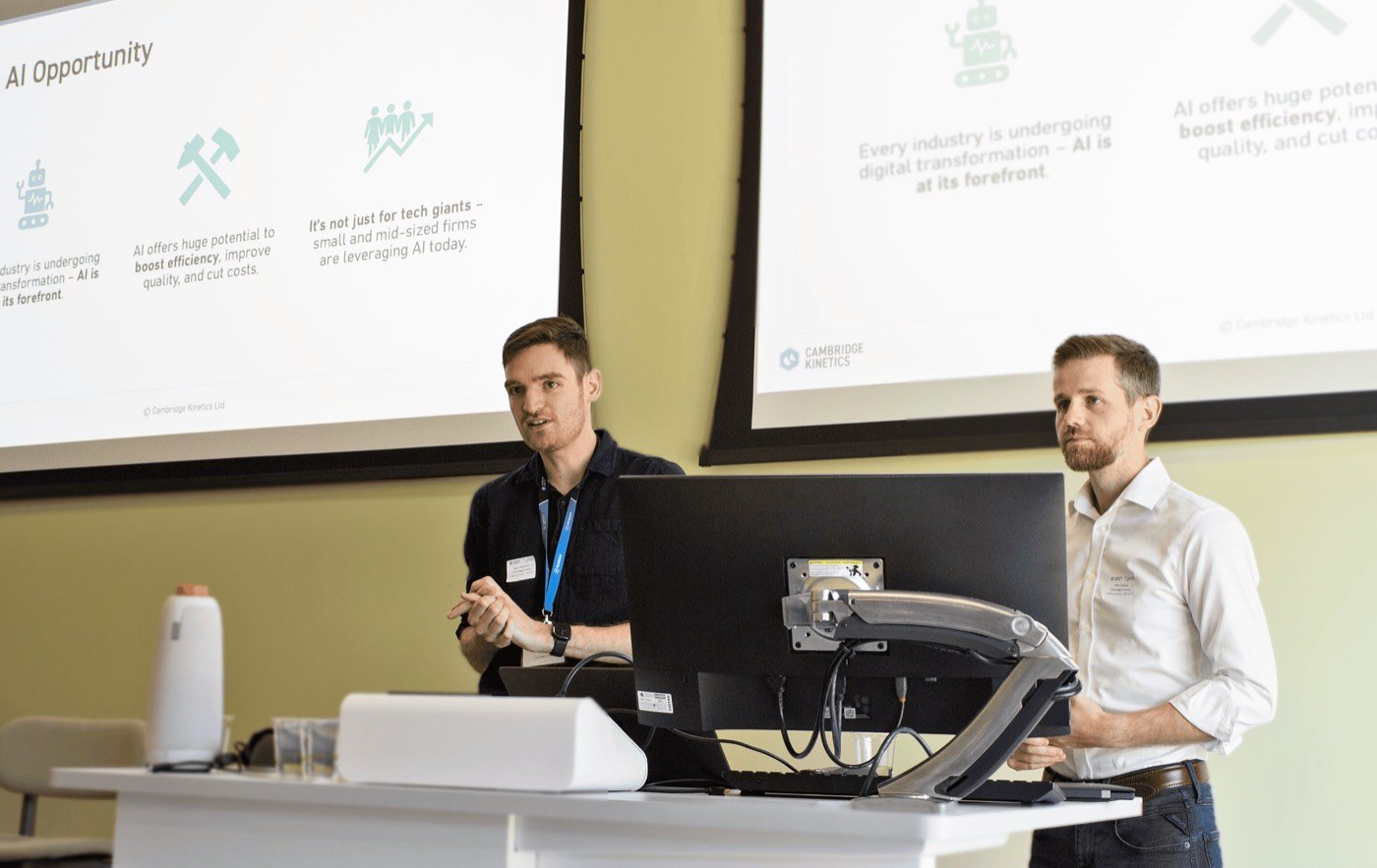 Jason and Mike speaking at the event