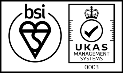BSI and UKAS mark: UKAS accredited management systems certification, 0003