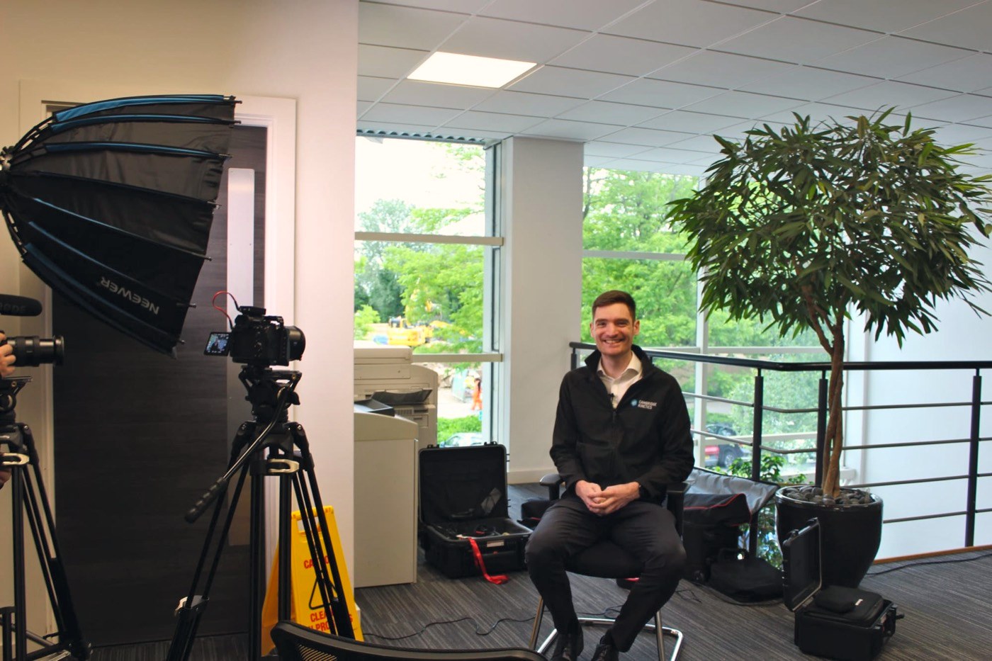 Our Managing Director, Jason, being filmed explaining how Kinabase works