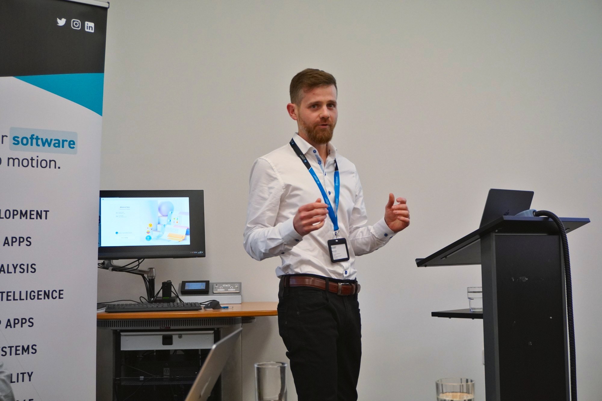 One of our consultants talking a room through how work flows